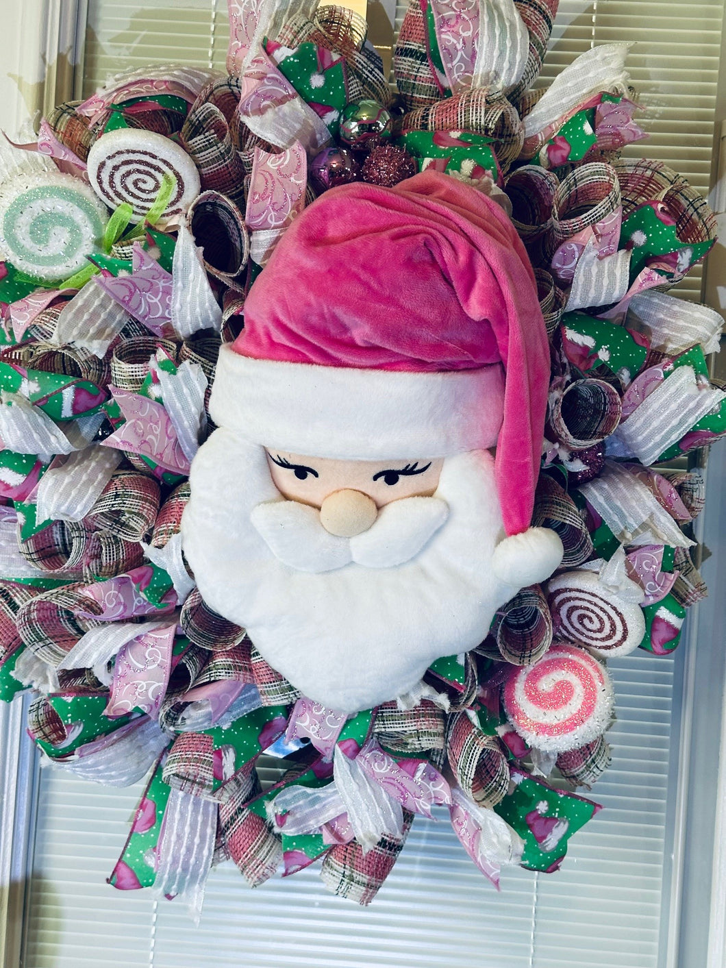 Pink Santa Wreath